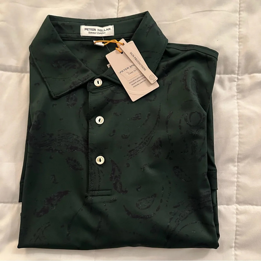 Peter Millar Summer Comfort Golf Polo | Men’s Small | $110 | Green | NEW